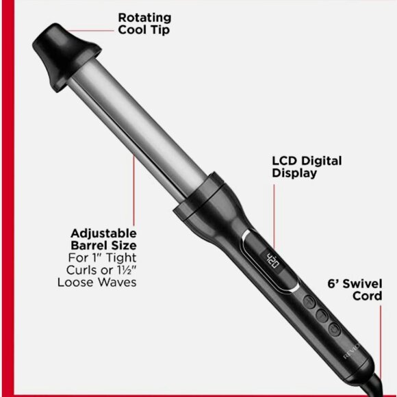 Revlon 2-in-1 Adjustable Mix Curling Wand 1” to 1 1/2 ” Curls Waves New - Picture 5 of 5